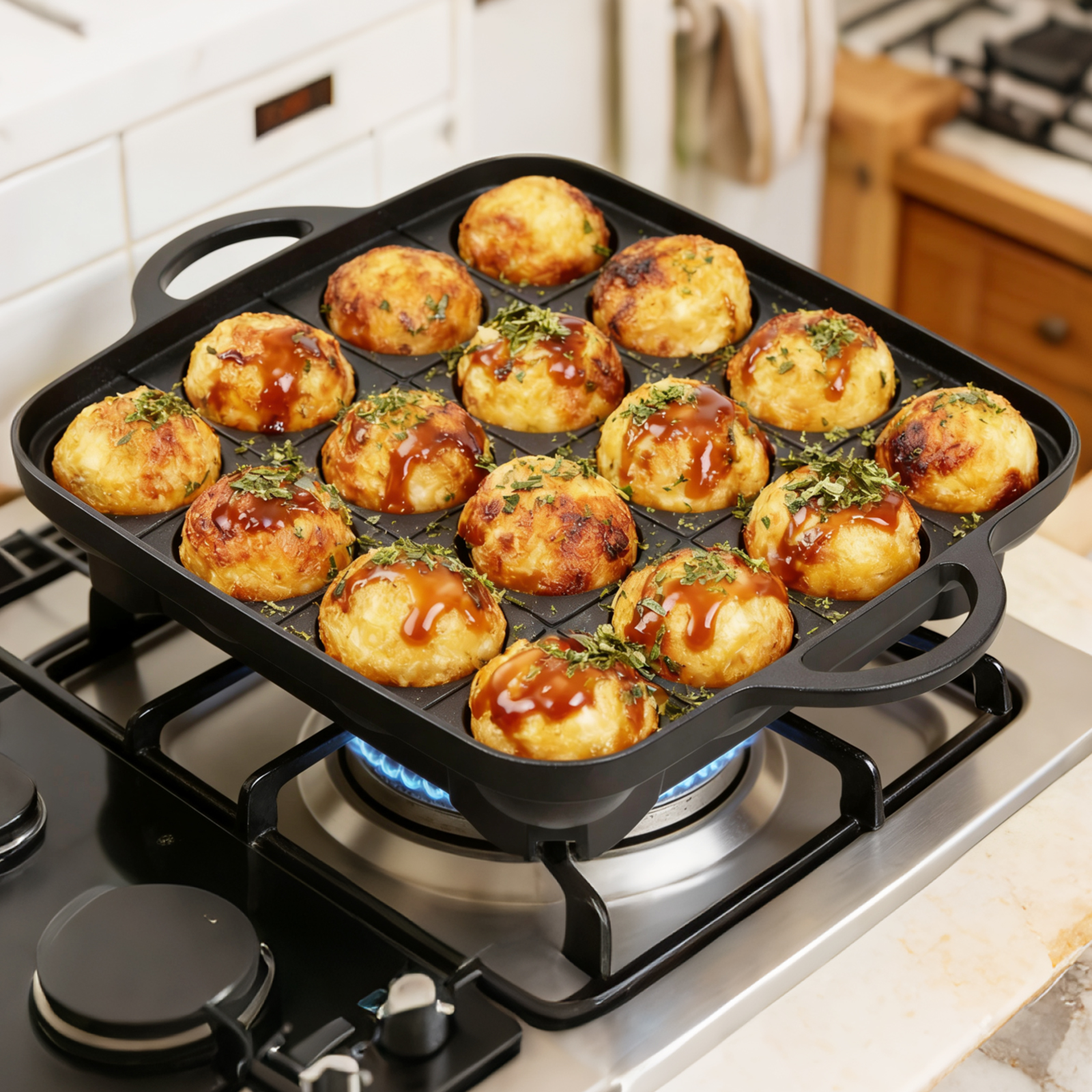 Takoyaki Grill Plate - Takoyaki Pan 16 Hole Octopus Ball