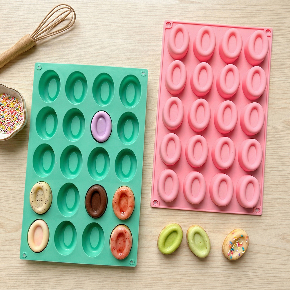 Donut Mold Silicone - 20 cavity oval donut silicone mold