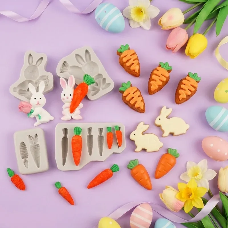 Bunny Cake Mold - Latest Models 3Pcs Easter Bunny Carrot