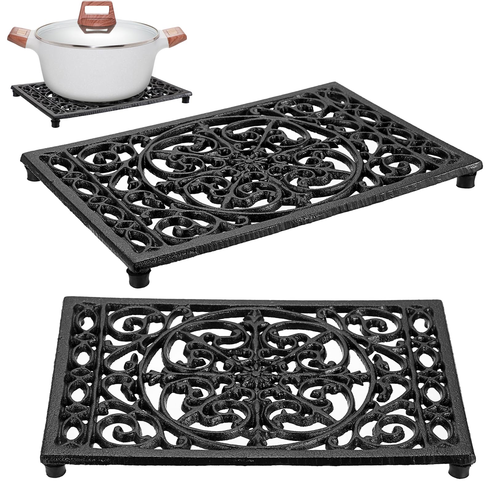 Rectangle Cast Iron Trivet Hea - Cast Iron Corn のレビューと価格