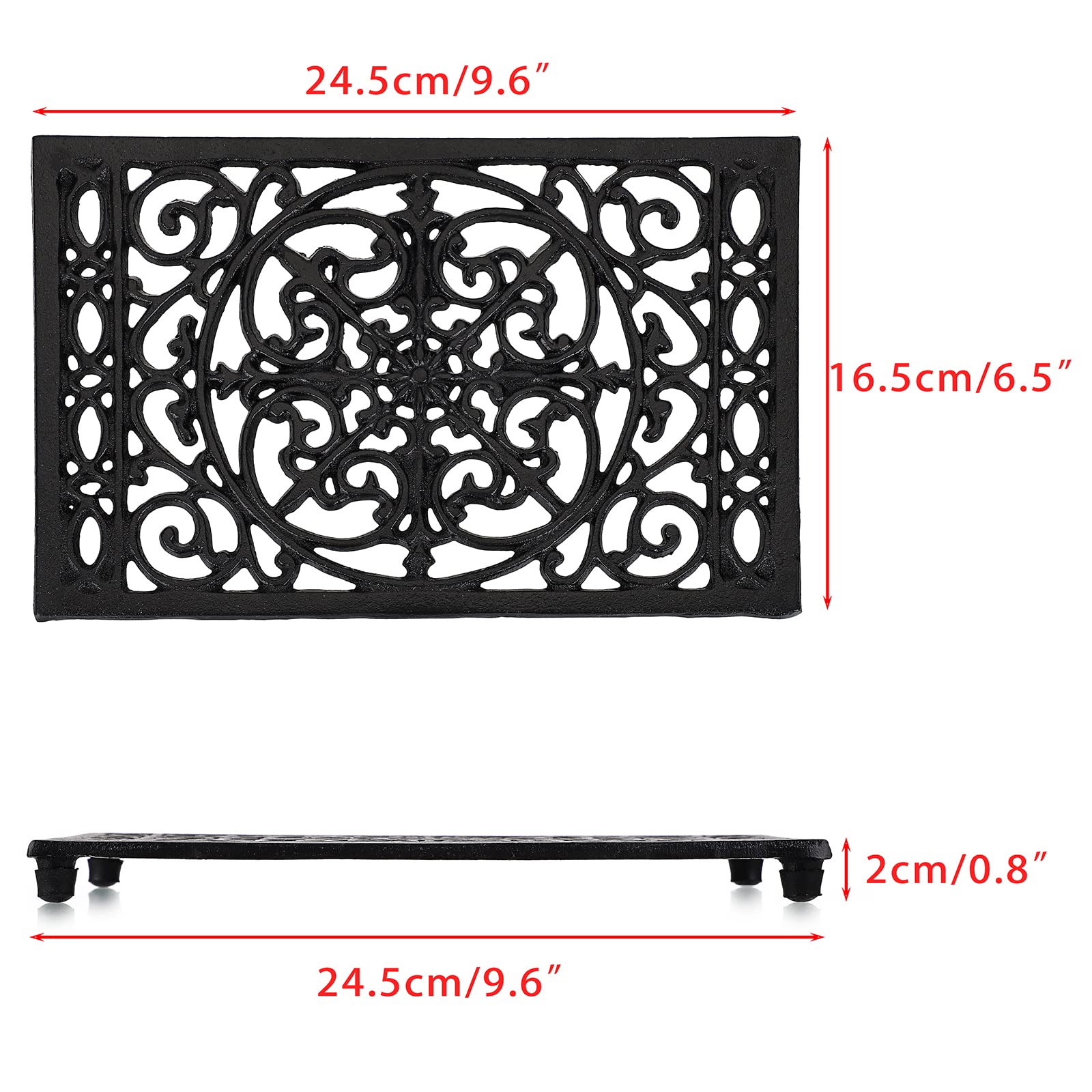 Rectangle Cast Iron Trivet Hea - Cast Iron Corn のレビューと価格