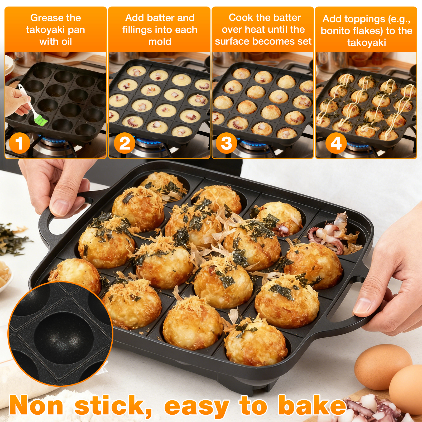 Takoyaki Pan 16 Hole Octopus B - Takoyaki Grill Plate のレビューと価格