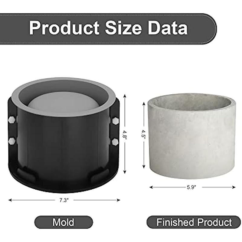 Large Round Flower Pot Cement  - Potsticker Mold のレビューと価格