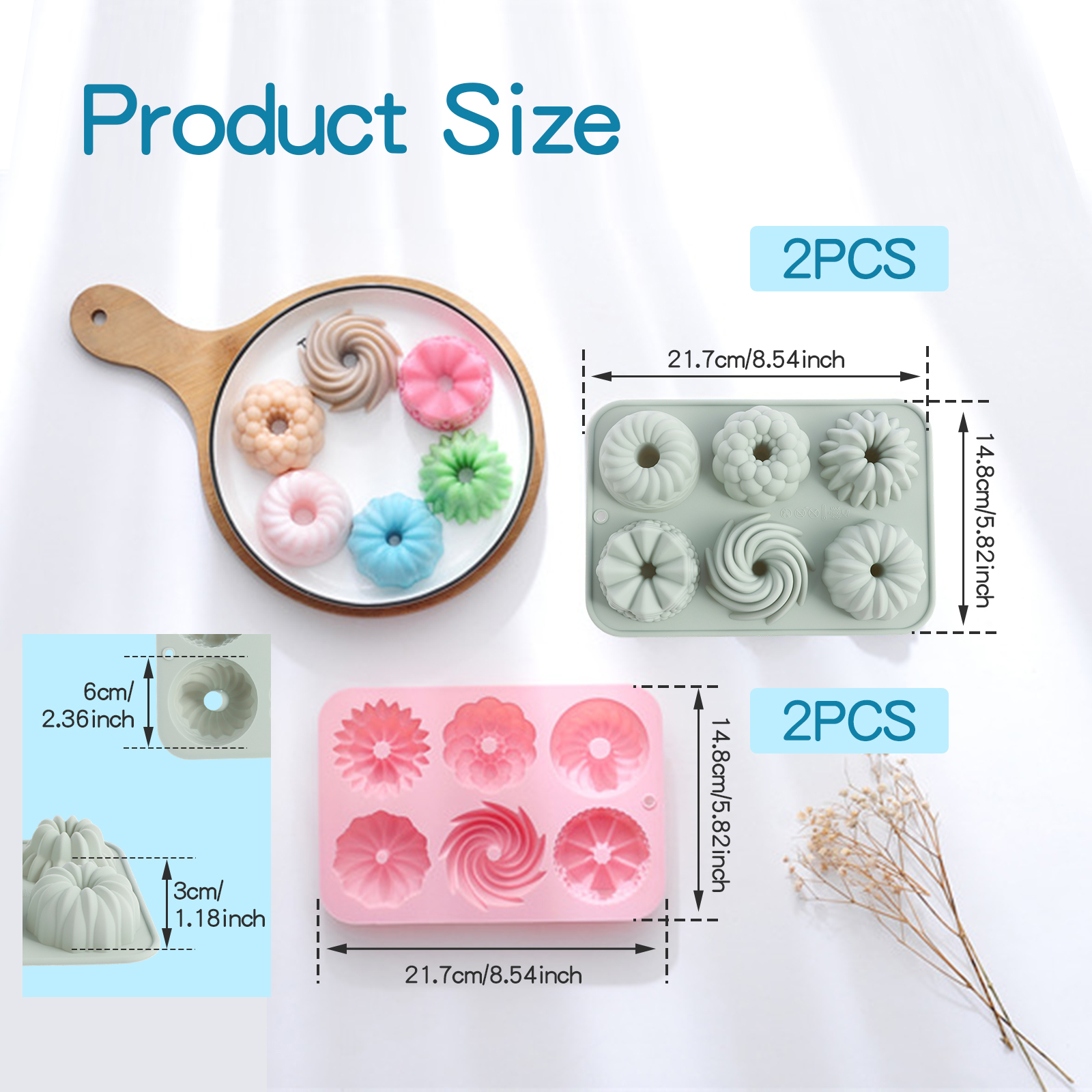 6-Cavity Silicone Fluted Tube  - Donut Mold Silicone のレビューと価格