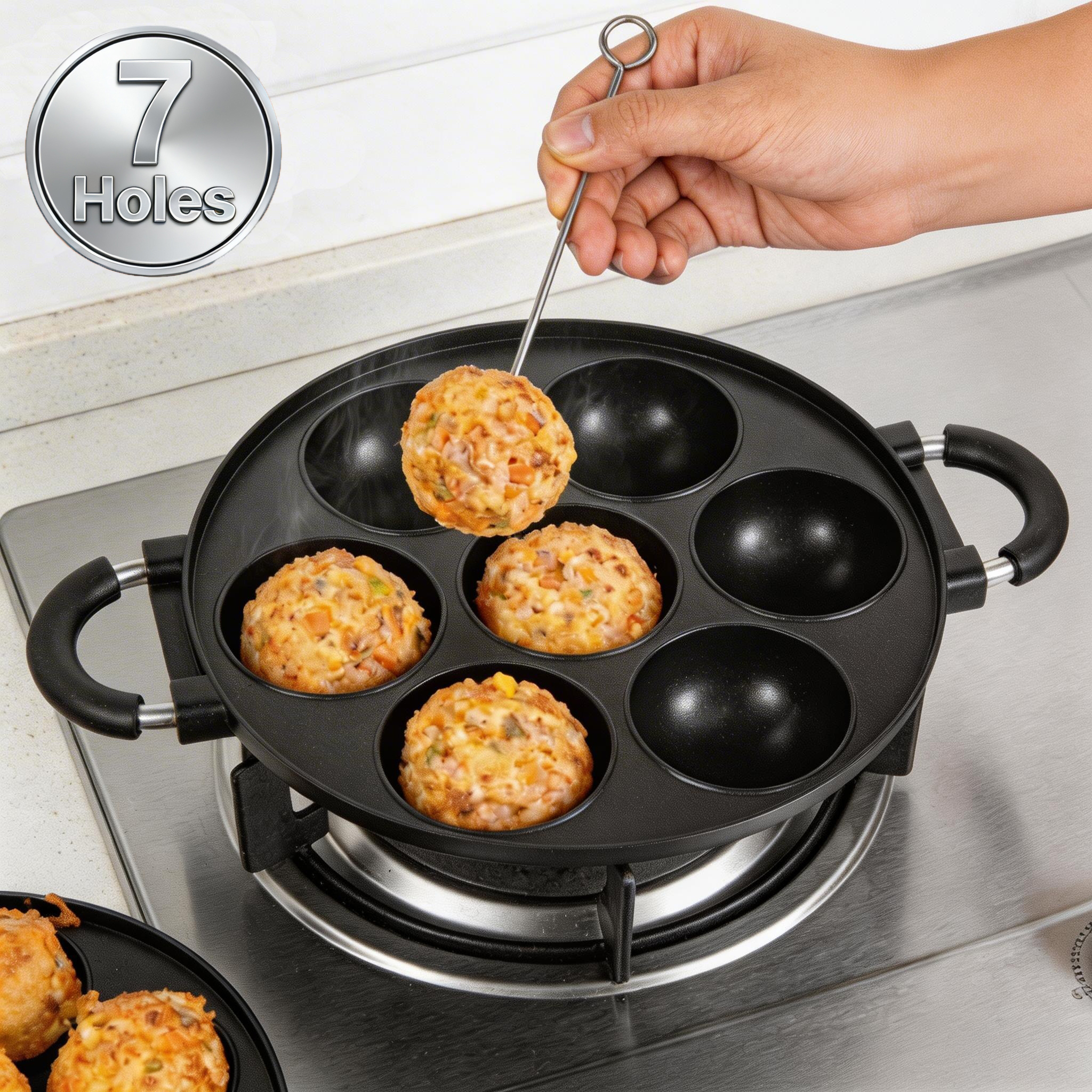 16/7 Holes Takoyaki Pan Alumin - Takoyaki Grill Plate のレビューと価格