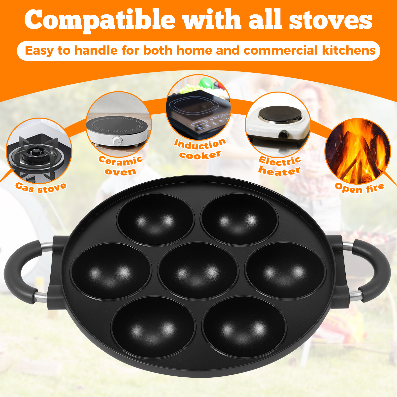 16/7 Holes Takoyaki Pan Alumin - Takoyaki Grill Plate のレビューと価格