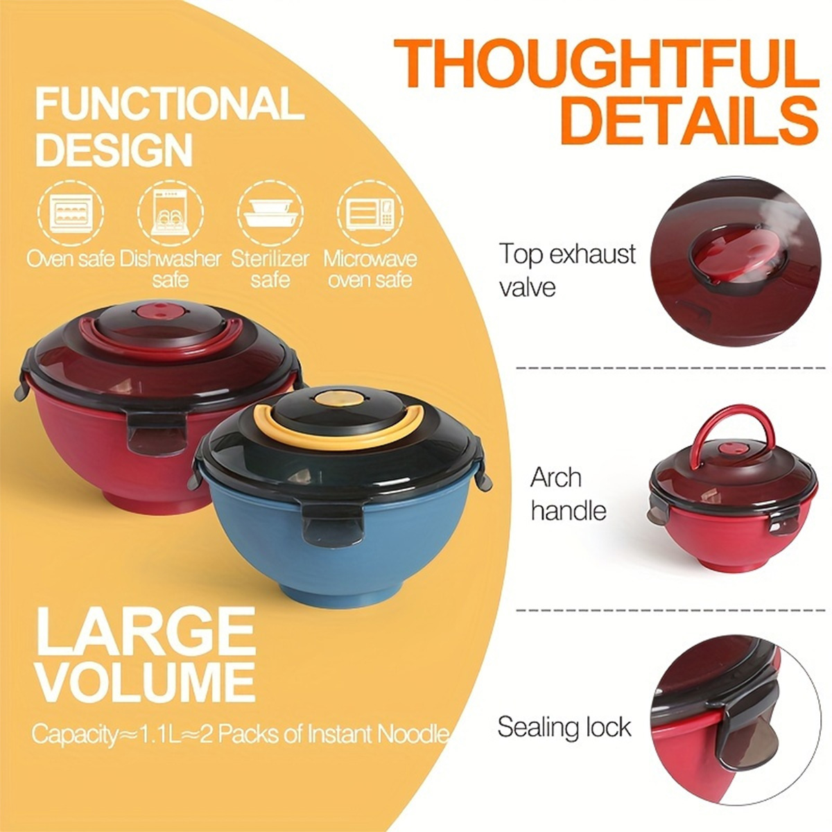 Portable Salad Noodle Soup Bow - Dim Sum Basket のレビューと価格
