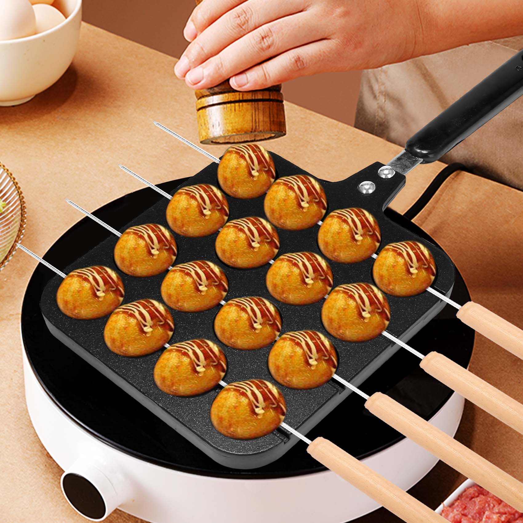 F-T 16 Holes Aluminum Takoyaki - Takoyaki Grill Plate のレビューと価格