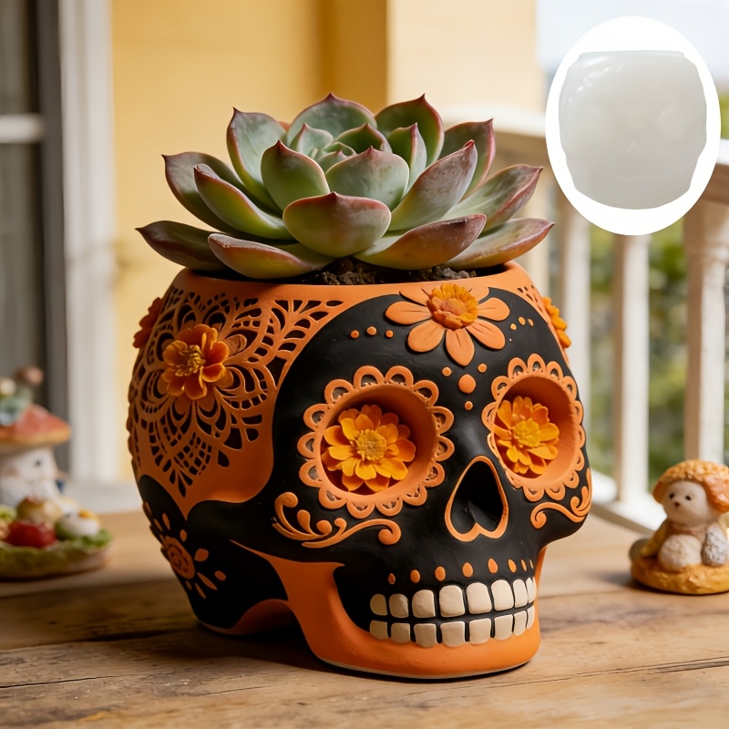 Flower relief skull succulent  - Potsticker Mold のレビューと価格