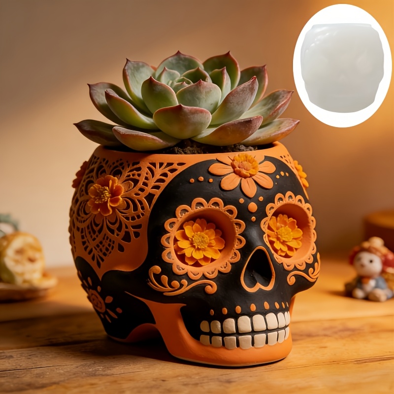 Flower relief skull succulent  - Potsticker Mold のレビューと価格