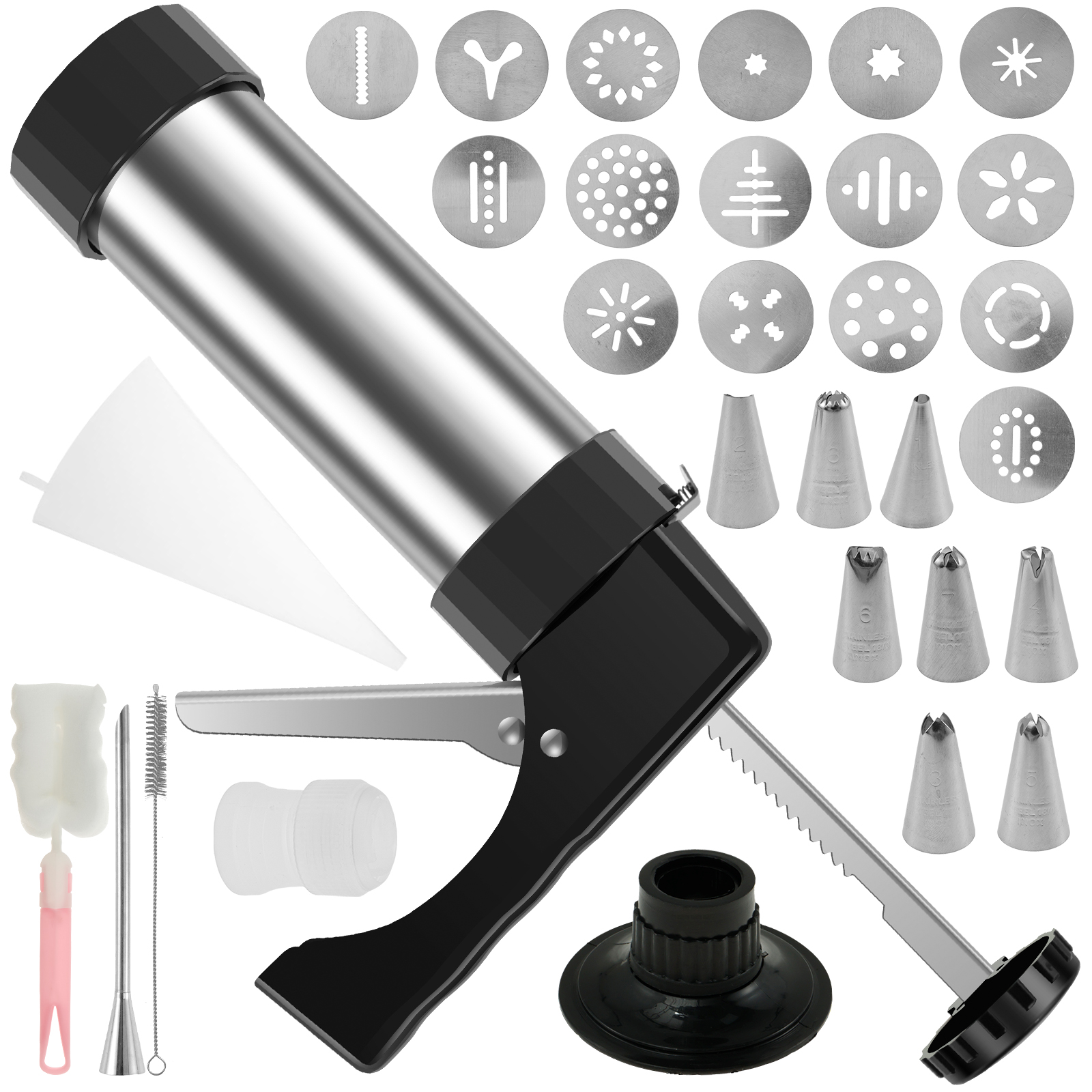 Cookie Press Gun Tips Set Stai - Churros Maker Gun のレビューと価格