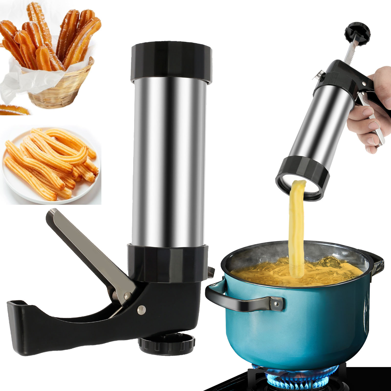 Cookie Press Gun Kit Stainless - Churros Maker Gun のレビューと価格