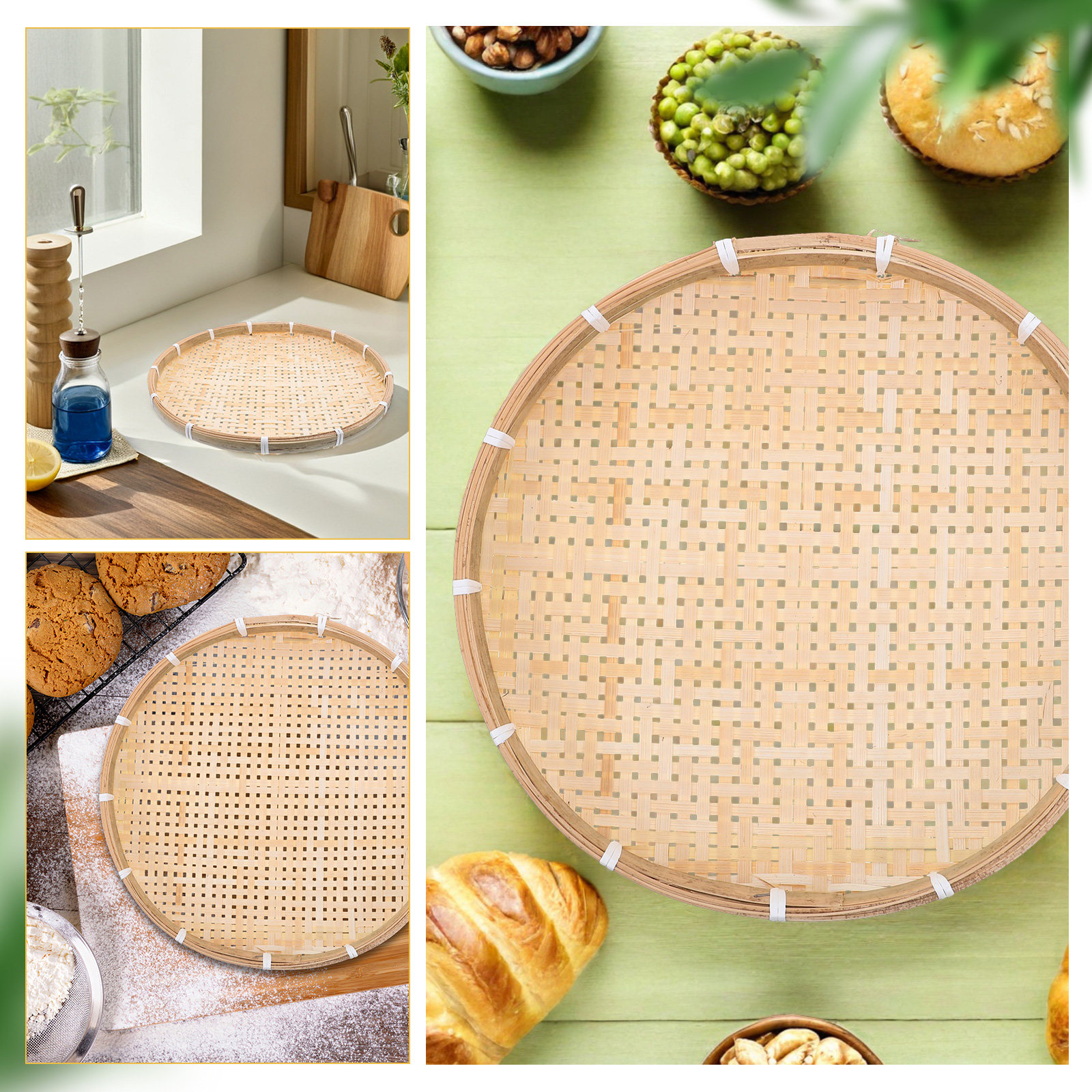 35Cm Round Bamboo Sieve Basket - Dim Sum Basket のレビューと価格