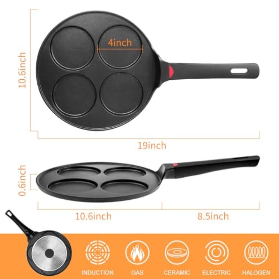 Pancake Pan Nonstick-Suitable  - Mini Pancake Griddle のレビューと価格