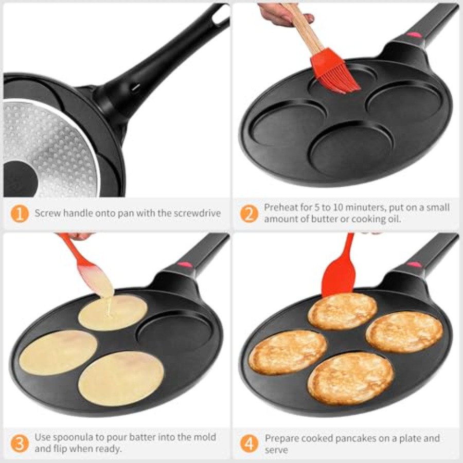 Pancake Pan Nonstick-Suitable  - Mini Pancake Griddle のレビューと価格